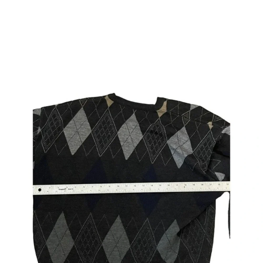 The Italian‎ Sweater Co Black Gray Preppy Academia Pull Over Casual  Sweater L